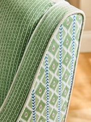 Nina Campbell Green Ikat Diamonds Rosebury Accent Chair - Image 2 of 8