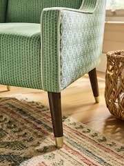 Nina Campbell Green Ikat Diamonds Rosebury Accent Chair - Image 4 of 8
