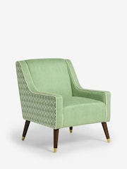 Nina Campbell Green Ikat Diamonds Rosebury Accent Chair - Image 5 of 8