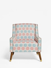 Nina Campbell Hawthorn Trellis Red and Teal Rosebury Accent Chair - Image 5 of 9