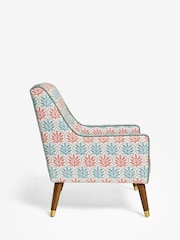 Nina Campbell Hawthorn Trellis Red and Teal Rosebury Accent Chair - Image 6 of 9