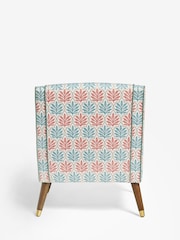 Nina Campbell Hawthorn Trellis Red and Teal Rosebury Accent Chair - Image 7 of 9