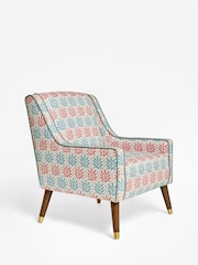 Nina Campbell Hawthorn Trellis Red and Teal Rosebury Accent Chair - Image 8 of 9
