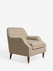 Nina Campbell Taupe Natural Carmel Walton Accent Chair - Image 6 of 8