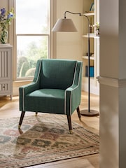 Nina Campbell Dark Teal Blue Carmel Rosebury Accent Chair - Image 1 of 8