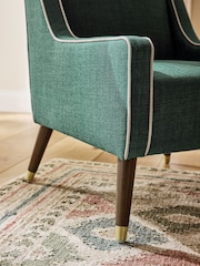 Nina Campbell Dark Teal Blue Carmel Rosebury Accent Chair - Image 5 of 8