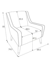 Nina Campbell Dark Teal Blue Carmel Rosebury Accent Chair - Image 8 of 8
