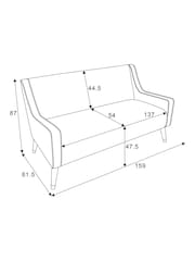 Nina Campbell Dark Teal Blue Carmel Rosebury Small 2 Seater Sofa - Image 6 of 6