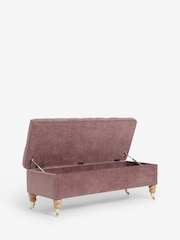 Laura Ashley Stretton Chenille Dusky Plum Purple Ropsley Storage Ottoman Bench - Image 6 of 8