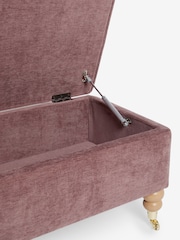 Laura Ashley Stretton Chenille Dusky Plum Purple Ropsley Storage Ottoman Bench - Image 8 of 8