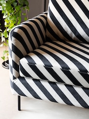 Rockett St George Studio Stripe Velvet Sand and Black The Edie 2 Seater Sofa - Image 2 of 6