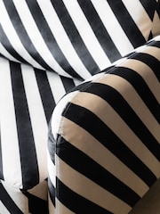 Rockett St George Studio Stripe Velvet Sand and Black The Edie 2 Seater Sofa - Image 3 of 6