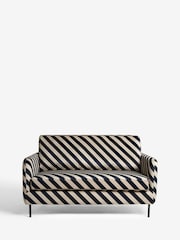 Rockett St George Studio Stripe Velvet Sand and Black The Edie 2 Seater Sofa - Image 4 of 6