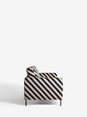Rockett St George Studio Stripe Velvet Sand and Black The Edie 2 Seater Sofa - Image 5 of 6