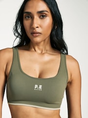 P.E Nation Khaki/Green Restore Seamless Scoop Bra - Image 4 of 4