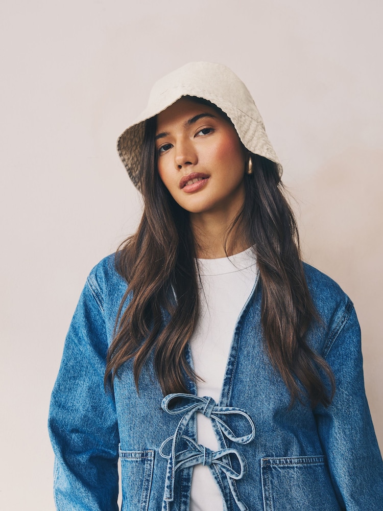 Stone Linen Blend Bucket Hat - Image 1 of 5