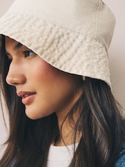 Stone Linen Blend Bucket Hat - Image 2 of 5