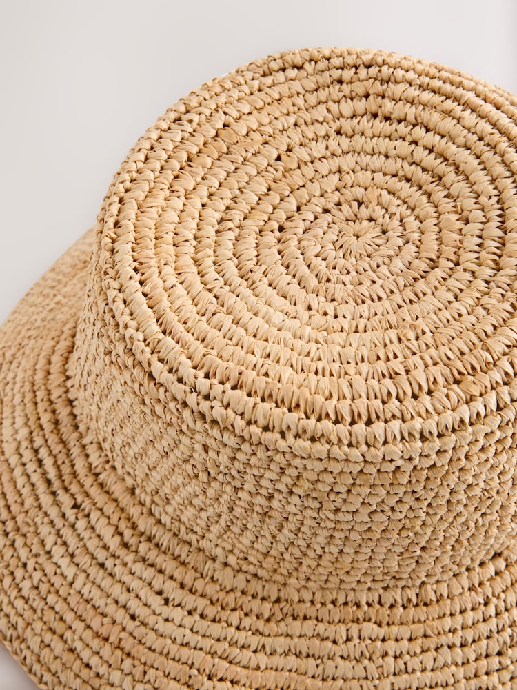 Neutrale Farbe - Flacher Stroh-Anglerhut - Bild 7 von 7 Neutrale Farbe - Flacher Stroh-Anglerhut - Bild 7 von 7