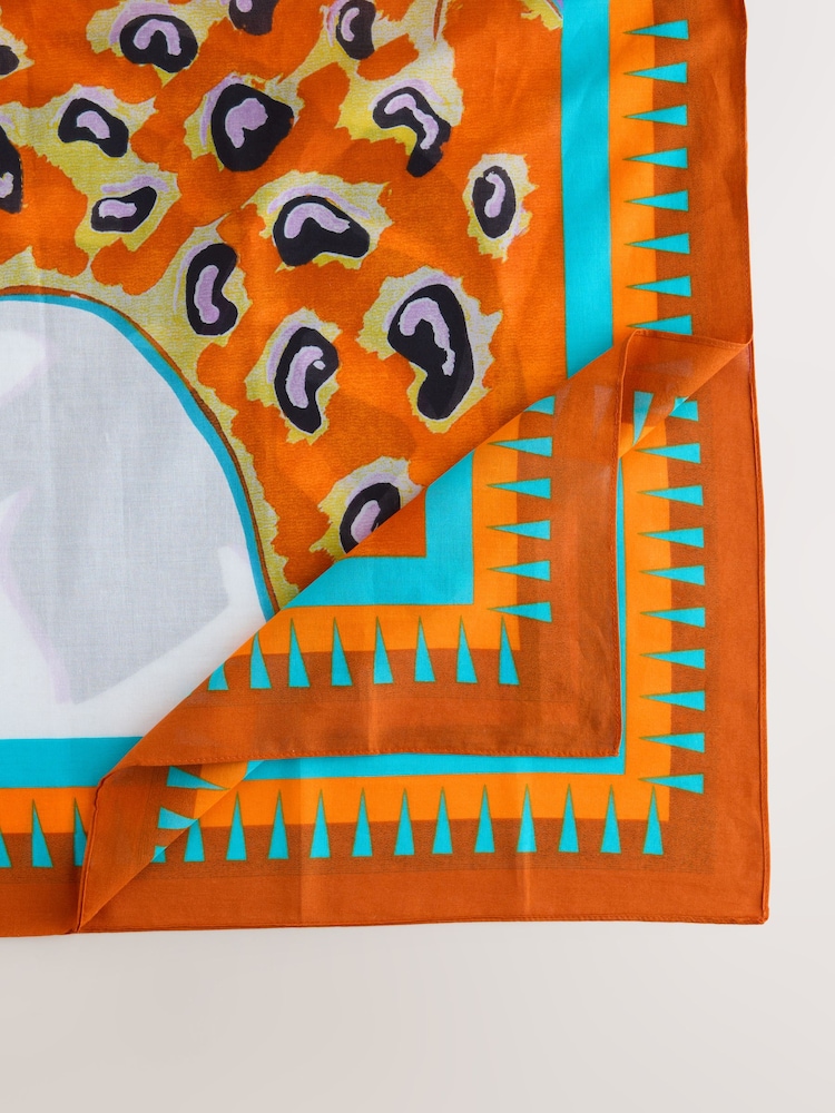 Bright Leopard Scene 100% Cotton Lightweight Scarf - Image 11 of 11 Bright Leopard Scene 100% Cotton Lightweight Scarf - Image 11 of 11