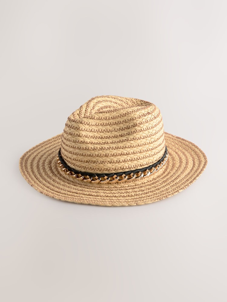 Neutral Chain Trim Panama Hat - Image 2 of 4