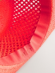 Red Wide Frayed Brim Hat - Image 7 of 7