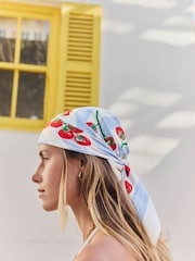 Tomato Motif Satin Square Scarf - Image 1 of 7