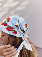 Tomato Motif Satin Square Scarf - Image 3 of 7