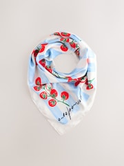 Tomato Motif Satin Square Scarf - Image 5 of 7