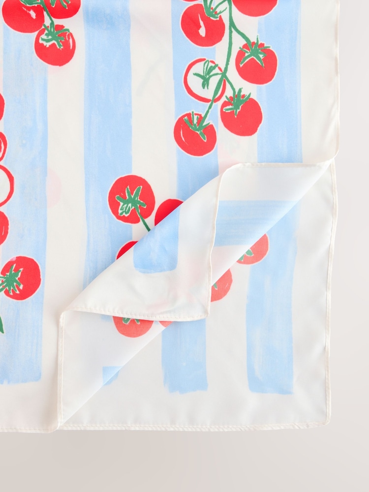 Tomato Motif Satin Square Scarf - Image 7 of 7