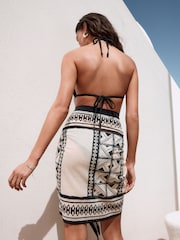Black/White 100% Cotton Sarong - Image 2 of 7