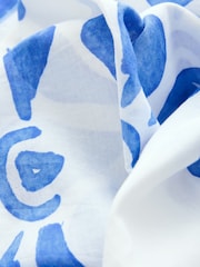 Blue/White Geo Print 100% Cotton Sarong - Image 9 of 9