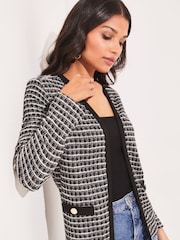 Lipsy Black/White Tipped Lightweight Carigan - Image 4 of 4