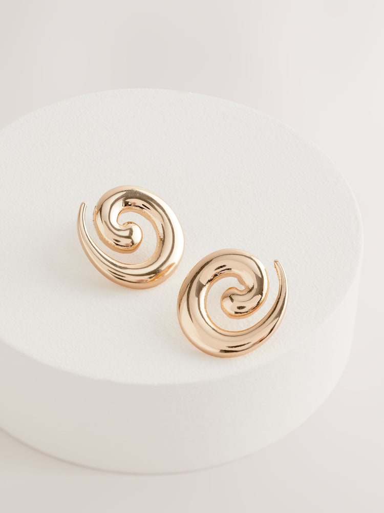 Tonalité d'or - Boucles d'oreilles Swirl Stud - Image 3 of 5