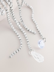 Silver Tone Sparkle Mega Drop Earrings - Image 2 of 3
