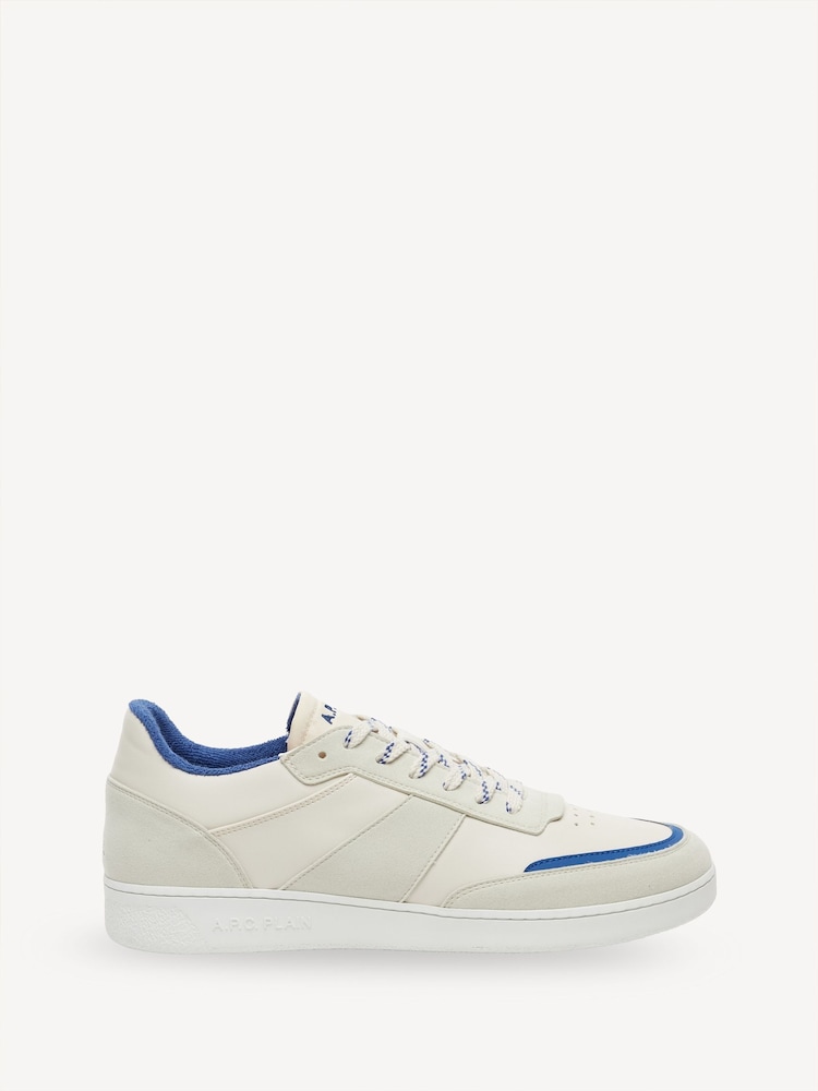 A.P.C. White & Blue Leather Essential Trainers - Image 1 of 5
