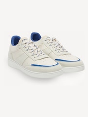 A.P.C. White & Blue Leather Essential Trainers - Image 2 of 5