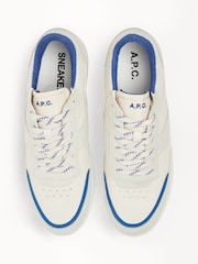A.P.C. White & Blue Leather Essential Trainers - Image 4 of 5