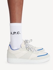 A.P.C. White & Blue Leather Essential Trainers - Image 5 of 5