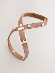 Brown PU Wrap Studded Bracelet - Image 4 of 5