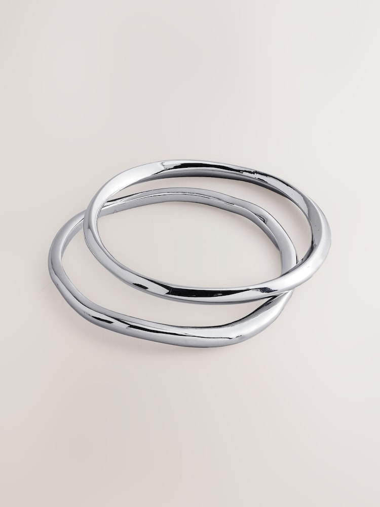 Silver Tone Bangle Pack - Image 1 of 5