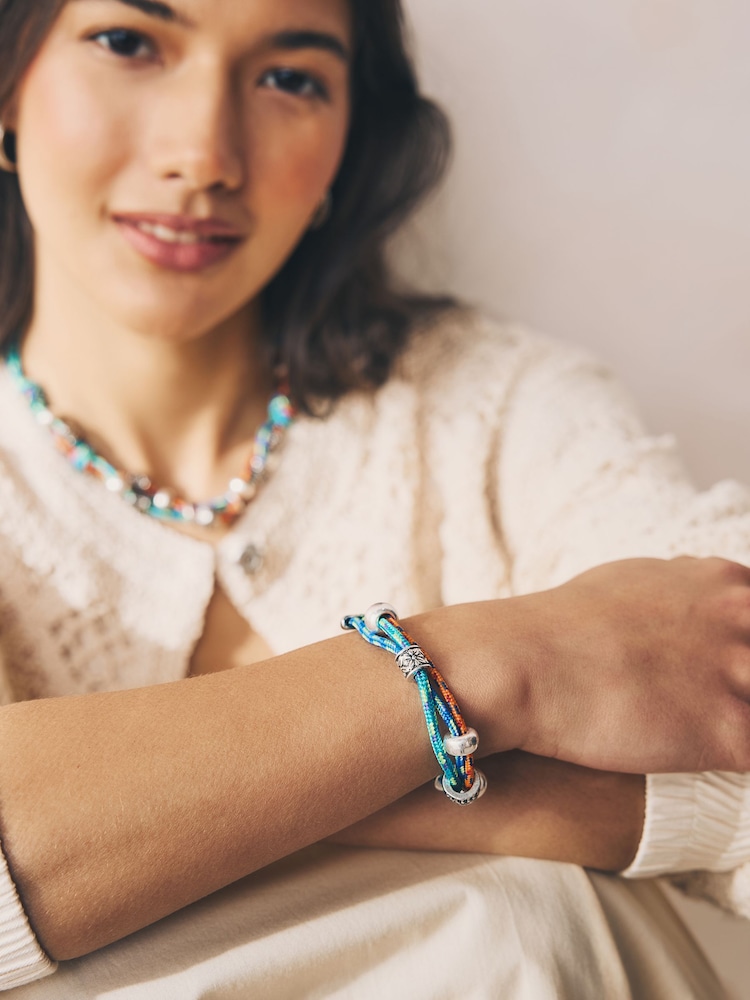 Bleu/Orange - Bracelet Bungee Velours côtelé - Image 3 of 6