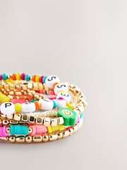 Multi Coloured Happiness Stretch Bracelet Pack - Image 2 of 3