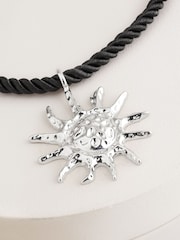 Silver Tone Sun Cord Necklace - Image 4 of 5