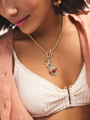 Gold Tone Cluster T-Bar Necklace - Image 1 of 5