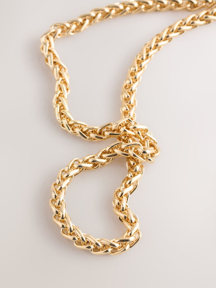 Gold Tone Cluster T-Bar Necklace - Image 5 of 5