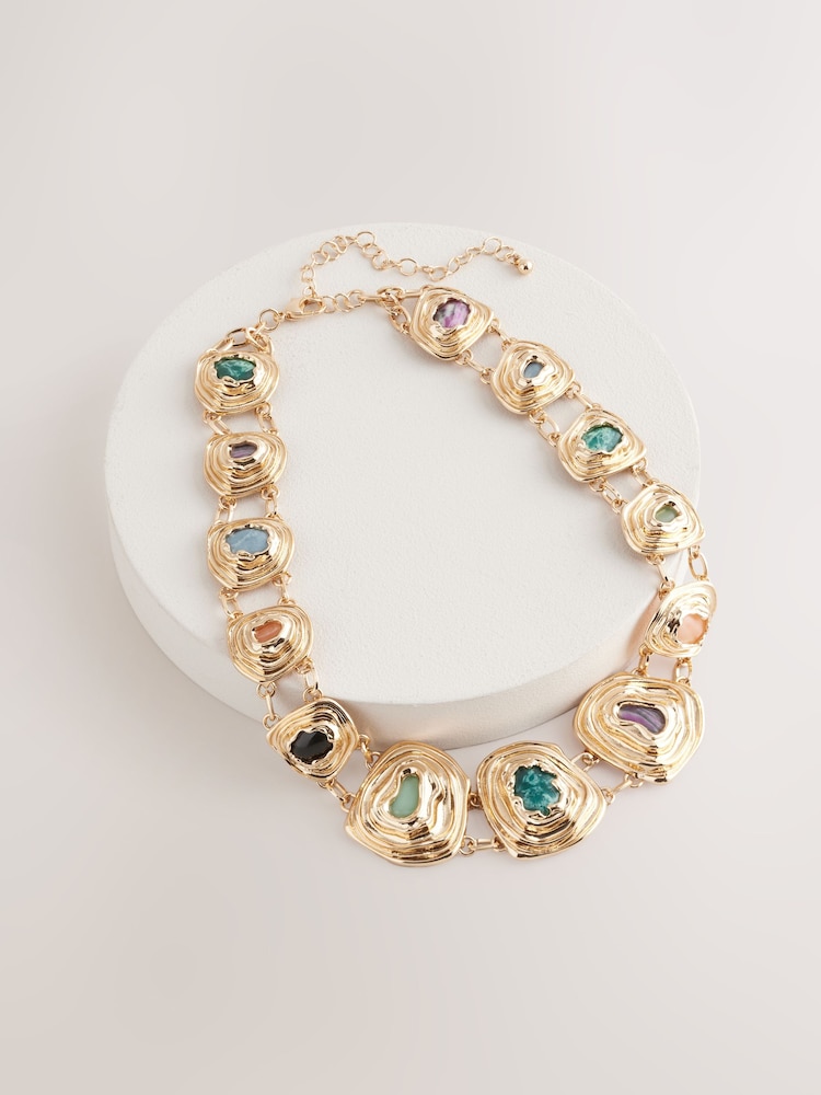 Tonalité d'or - Collier en pierres organiques - Image 3 of 5