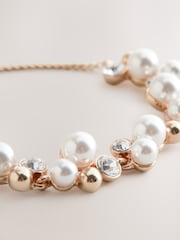 Gold Tone Sparkle Pearl Effect Pully Bracelet - Image 5 of 5