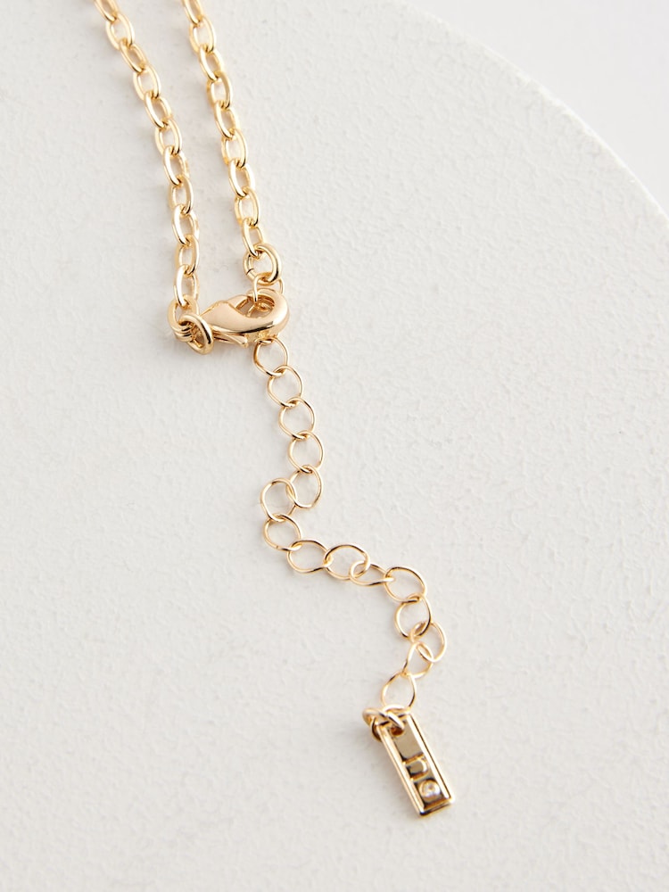 Gold Tone Long Swirl Necklace - Image 5 of 5