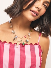 Gold Tone Shell Charm Necklace - Image 1 of 5