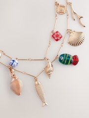 Gold Tone Shell Charm Necklace - Image 4 of 5